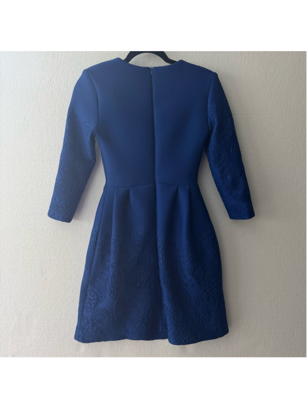 MaxMara Cobalt Blue Long Sleeve Mini Cocktail Dress size Medium - Picture 7 of 10